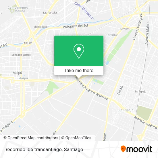 recorrido i06 transantiago map
