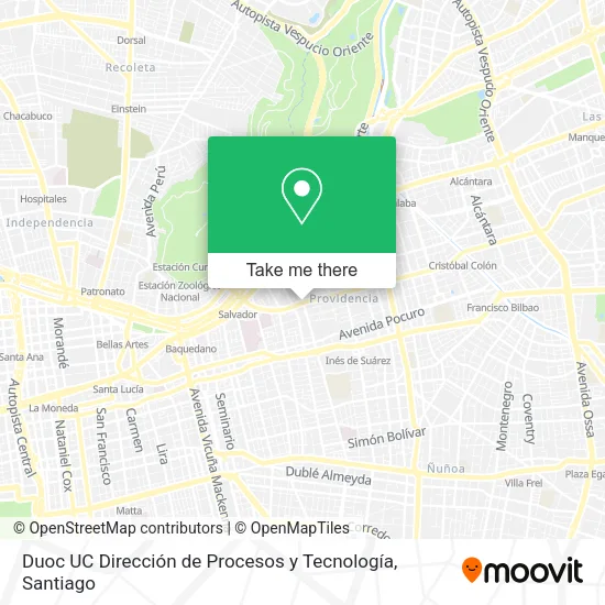 Duoc UC Dirección de Procesos y Tecnología map