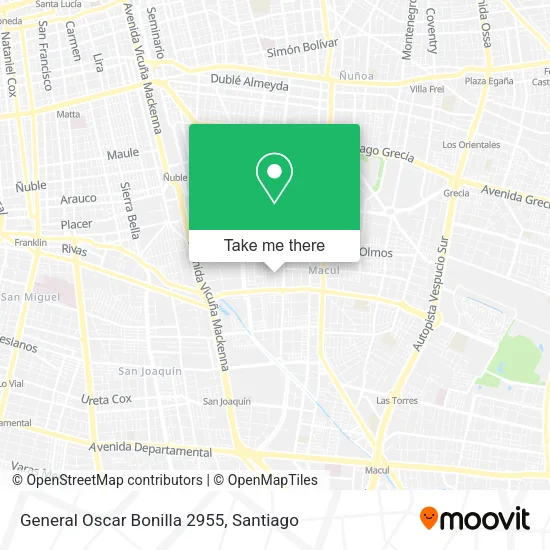 General Oscar Bonilla 2955 map