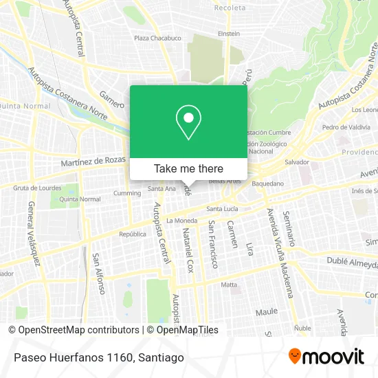 Paseo Huerfanos 1160 map