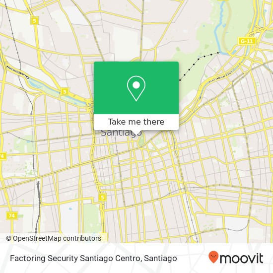 Mapa de Factoring Security Santiago Centro