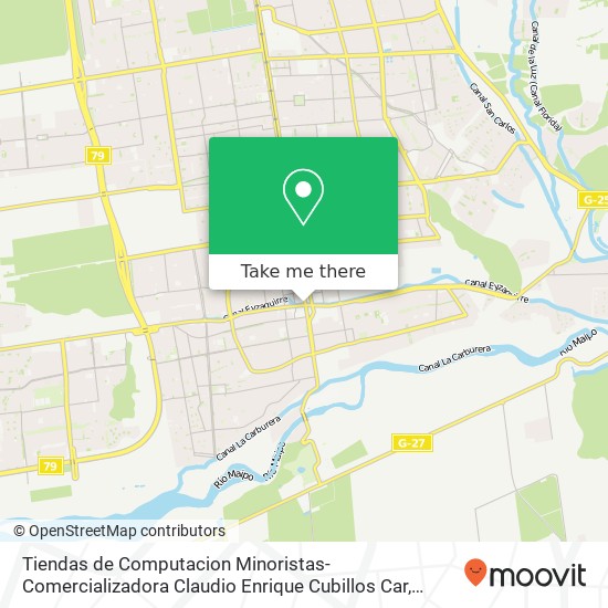 Mapa de Tiendas de Computacion Minoristas-Comercializadora Claudio Enrique Cubillos Car, Avenida Concha y Toro 26 8150000 Puente Alto, Puente Alto, Región Metropolitana de Santiago