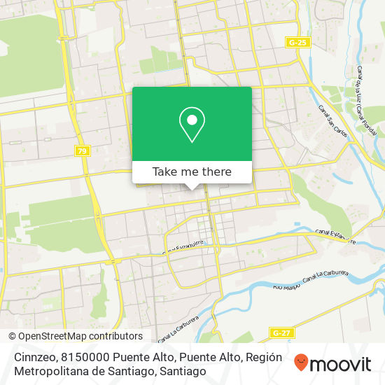 Mapa de Cinnzeo, 8150000 Puente Alto, Puente Alto, Región Metropolitana de Santiago