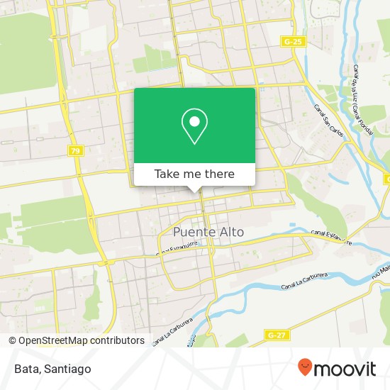 Bata, 8150000 Puente Alto, Puente Alto, Región Metropolitana de Santiago map