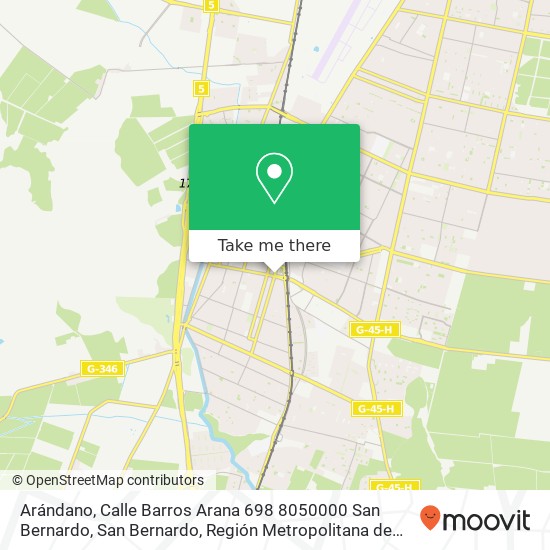 Mapa de Arándano, Calle Barros Arana 698 8050000 San Bernardo, San Bernardo, Región Metropolitana de Santiago