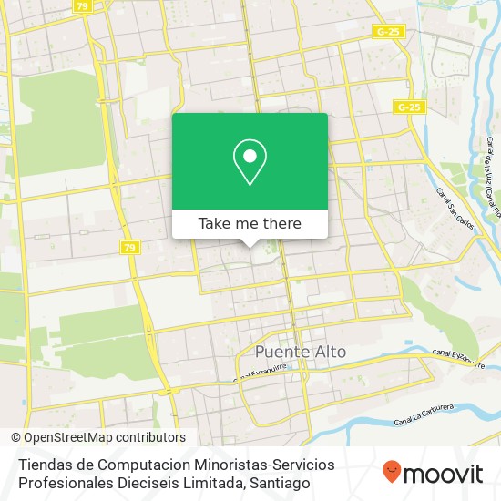 Mapa de Tiendas de Computacion Minoristas-Servicios Profesionales Dieciseis Limitada, Calle Coquimbo 1963 8150000 Puente Alto, Puente Alto, Región Metropolitana de Santiago