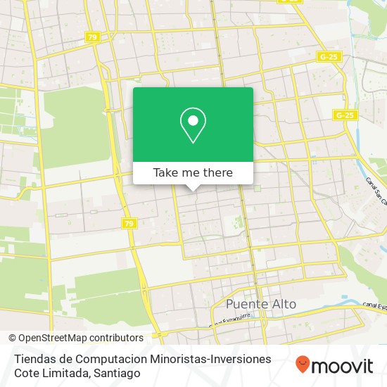 Tiendas de Computacion Minoristas-Inversiones Cote Limitada, Calle Luis Matte Larraín 1011 8150000 Puente Alto, Puente Alto, Región Metropolitana de Santiago map