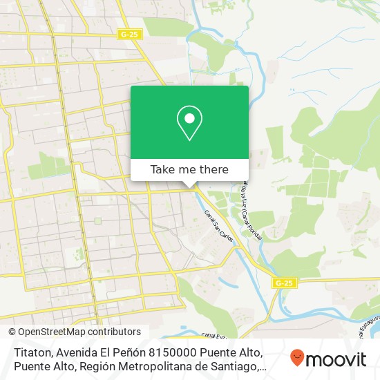 Titaton, Avenida El Peñón 8150000 Puente Alto, Puente Alto, Región Metropolitana de Santiago map