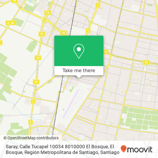 Saray, Calle Tucapel 10034 8010000 El Bosque, El Bosque, Región Metropolitana de Santiago map