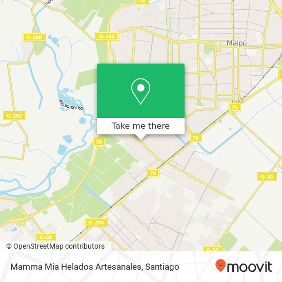 Mapa de Mamma Mia Helados Artesanales, 9250000 Maipú, Maipú, Región Metropolitana de Santiago