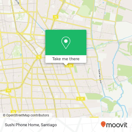 Mapa de Sushi Phone Home, Calle Rayén 8240000 La Florida, La Florida, Región Metropolitana de Santiago
