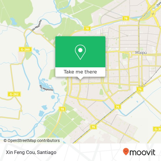 Mapa de Xin Feng Cou, Avenida 4 Poniente 9250000 Maipú, Maipú, Región Metropolitana de Santiago