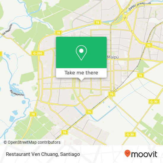 Mapa de Restaurant Ven Chuang, Avenida Sur 9250000 Maipú, Maipú, Región Metropolitana de Santiago