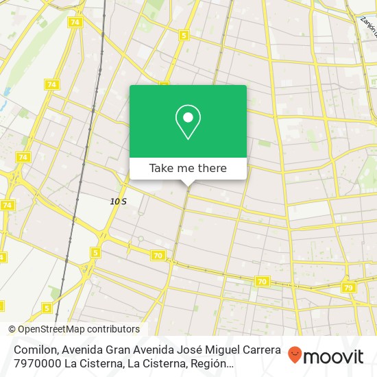 Comilon, Avenida Gran Avenida José Miguel Carrera 7970000 La Cisterna, La Cisterna, Región Metropolitana de map