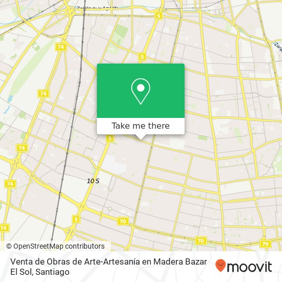 Mapa de Venta de Obras de Arte-Artesanía en Madera Bazar El Sol, Avenida Lo Ovalle 0282 7970000 La Cisterna, La Cisterna, Región Metropolitana de Santiago