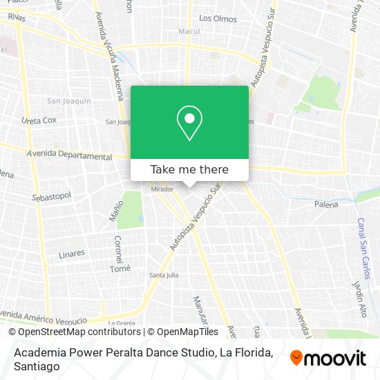 Academia Power Peralta Dance Studio, La Florida map