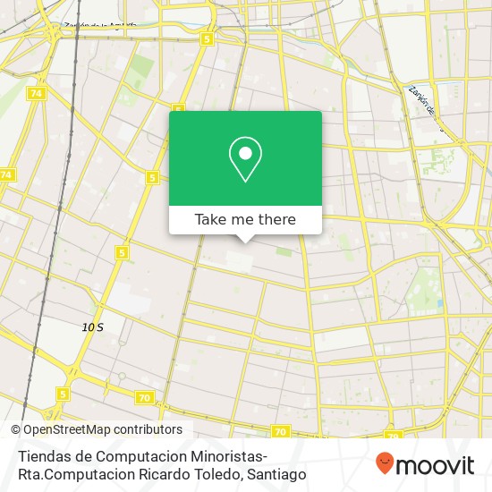 Mapa de Tiendas de Computacion Minoristas-Rta.Computacion Ricardo Toledo, Calle Santa Fé 747 8900000 San Miguel, San Miguel, Región Metropolitana de Santiago