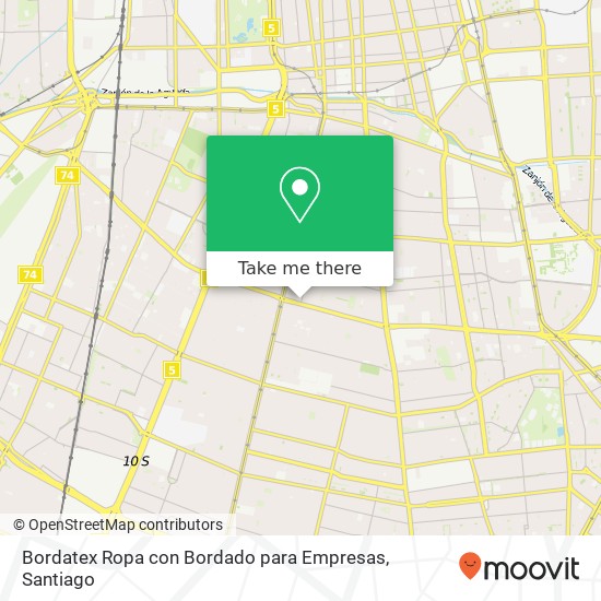 Mapa de Bordatex Ropa con Bordado para Empresas, Calle Chiloé 5437 8900000 San Miguel, San Miguel, Región Metropolitana de Santiago