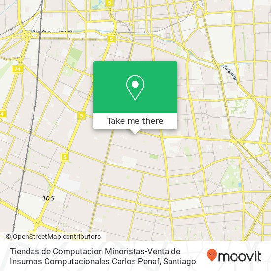 Mapa de Tiendas de Computacion Minoristas-Venta de Insumos Computacionales Carlos Penaf, Calle Miguel León Prado 764 8900000 San Miguel, San Miguel, Región Metropolitana de Santiago