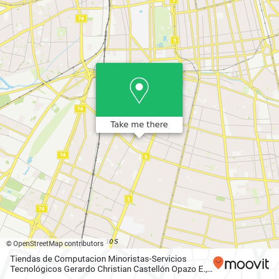 Tiendas de Computacion Minoristas-Servicios Tecnológicos Gerardo Christian Castellón Opazo E., Pasaje Historiador Vassari 8460000 Pedro Aguirre Cerda, Pedro Aguirre Cerda, Región Metropolitana d map