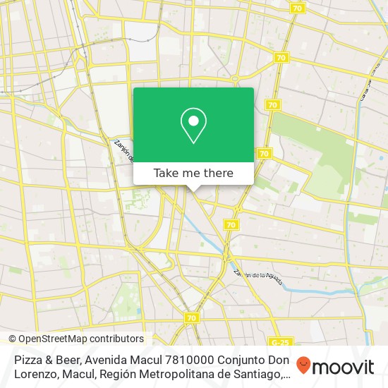 Pizza & Beer, Avenida Macul 7810000 Conjunto Don Lorenzo, Macul, Región Metropolitana de Santiago map