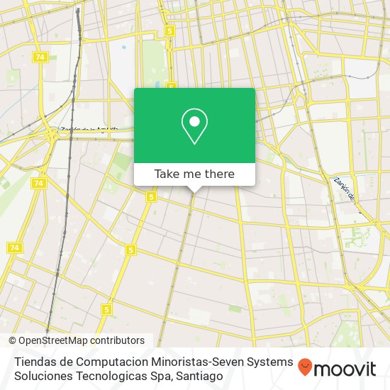 Mapa de Tiendas de Computacion Minoristas-Seven Systems Soluciones Tecnologicas Spa, Avenida Gran Avenida José Miguel Carrera 3840 8900000 Barrio San Miguel, San Miguel, Región Metropo