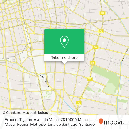 Filpucci Tejidos, Avenida Macul 7810000 Macul, Macul, Región Metropolitana de Santiago map