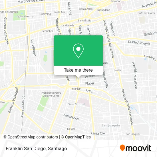 Franklin San Diego map