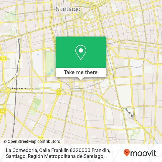 Mapa de La Comedoria, Calle Franklin 8320000 Franklin, Santiago, Región Metropolitana de Santiago