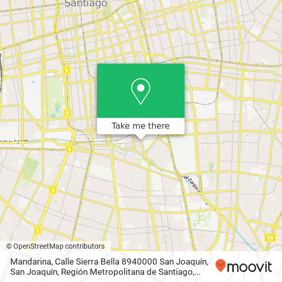 Mandarina, Calle Sierra Bella 8940000 San Joaquín, San Joaquín, Región Metropolitana de Santiago map