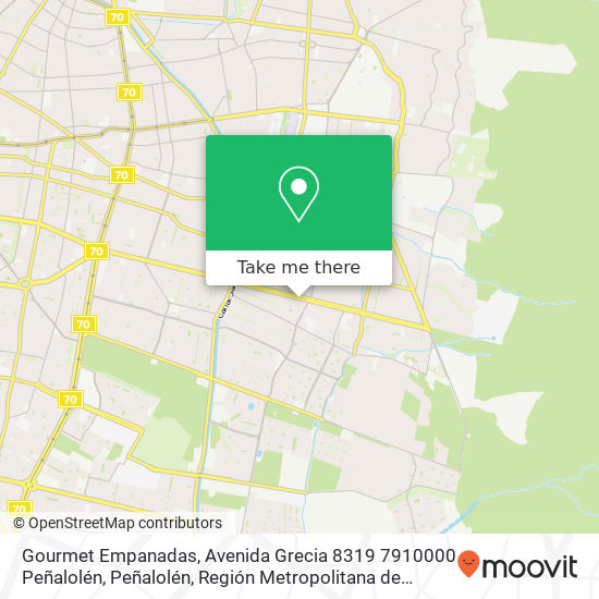 Gourmet Empanadas, Avenida Grecia 8319 7910000 Peñalolén, Peñalolén, Región Metropolitana de Santiago map