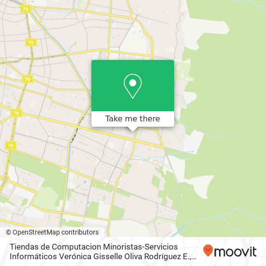Mapa de Tiendas de Computacion Minoristas-Servicios Informáticos Verónica Gisselle Oliva Rodríguez E., Pasaje N 1718 7910000 Peñalolén, Peñalolén, Región Metropolitana de Santiago