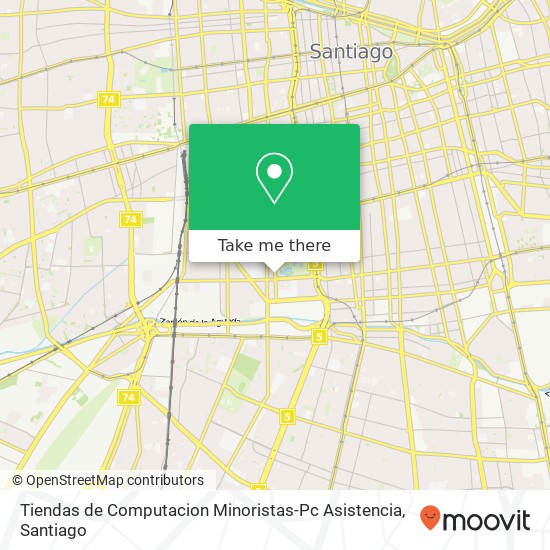 Mapa de Tiendas de Computacion Minoristas-Pc Asistencia, Calle Beaucheff 1771 8320000 Club Hípico, Santiago, Región Metropolitana de Santiago