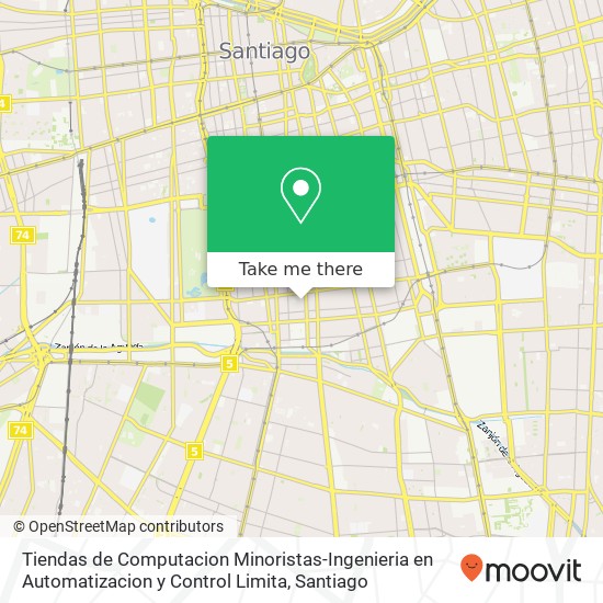 Mapa de Tiendas de Computacion Minoristas-Ingenieria en Automatizacion y Control Limita, Calle General Gana 845 8320000 Franklin, Santiago, Región Metropolitana de Santiago