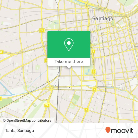 Tanta, Calle Oriente 8320000 San Vicente, Santiago, Región Metropolitana de Santiago map