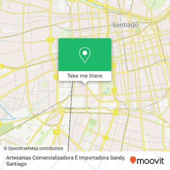 Mapa de Artesanías Comercializadora E Importadora Sandy, Pasaje San Alfonso 154 8320000 San Vicente, Santiago, Región Metropolitana de Santiago