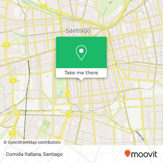 Mapa de Comida Italiana, Pasaje Santiago 8320000 Victoria, Santiago, Región Metropolitana de Santiago