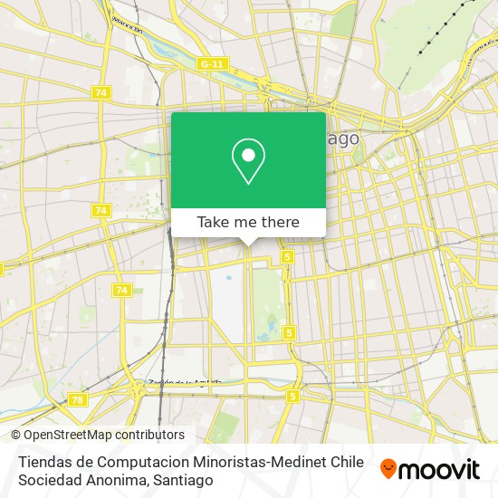 Tiendas de Computacion Minoristas-Medinet Chile Sociedad Anonima map