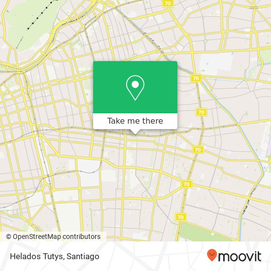 Mapa de Helados Tutys, Avenida Irarrázaval 7750000 Plaza Ñuñoa, Ñuñoa, Región Metropolitana de Santiago