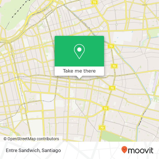 Mapa de Entre Sandwich, Calle Brown Norte 7750000 Ñuñoa, Ñuñoa, Región Metropolitana de Santiago