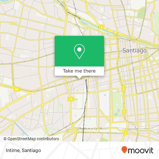 Mapa de Intime, Avenida Libertador Bernardo O'Higgins 3470 9160000 Barrio Estación Central, Estación Central, Regió