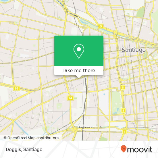 Mapa de Doggis, Avenida Libertador Bernardo O'Higgins 3470 9160000 Barrio Estación Central, Estación Central, Regió