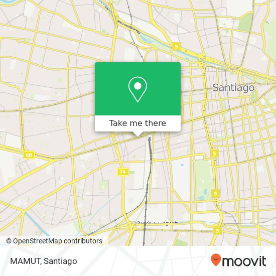 Mapa de MAMUT, Avenida Libertador Bernardo O'Higgins 3470 9160000 Barrio Estación Central, Estación Central, Regió
