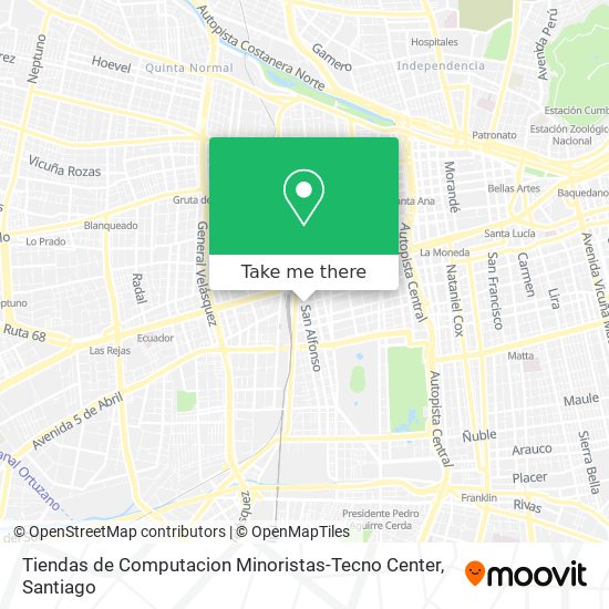 Mapa de Tiendas de Computacion Minoristas-Tecno Center