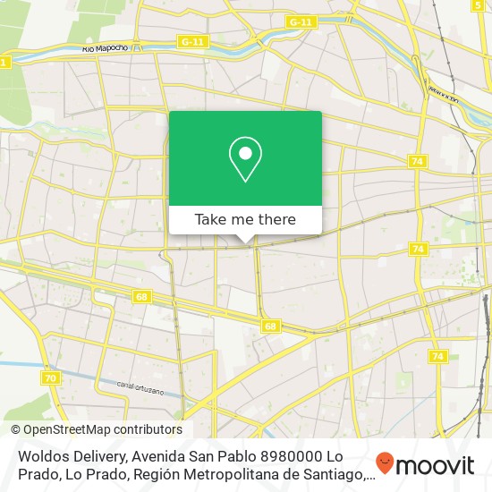 Woldos Delivery, Avenida San Pablo 8980000 Lo Prado, Lo Prado, Región Metropolitana de Santiago map