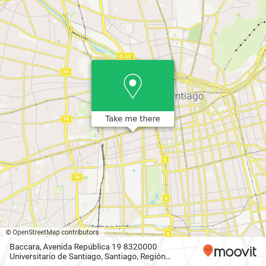 Baccara, Avenida República 19 8320000 Universitario de Santiago, Santiago, Región Metropolitana de Santiago map