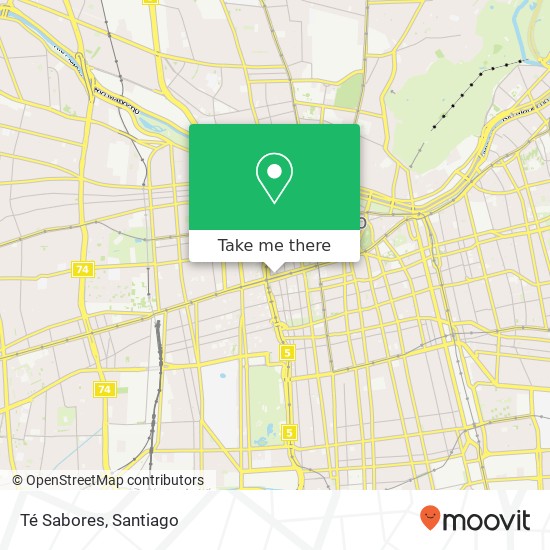 Mapa de Té Sabores, Avenida Libertador Bernardo O'Higgins 1621 8320000 Centro Histórico, Santiago, Región Metropolitana