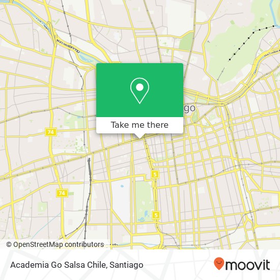 Mapa de Academia Go Salsa Chile, Avenida Libertador Bernardo O'Higgins 1848 8320000 Universitario de Santiago, Santiago, Región Metr