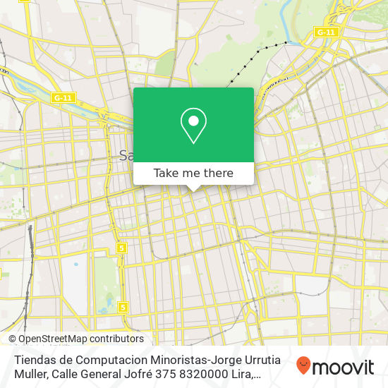 Tiendas de Computacion Minoristas-Jorge Urrutia Muller, Calle General Jofré 375 8320000 Lira, Santiago, Región Metropolitana de Santiago map