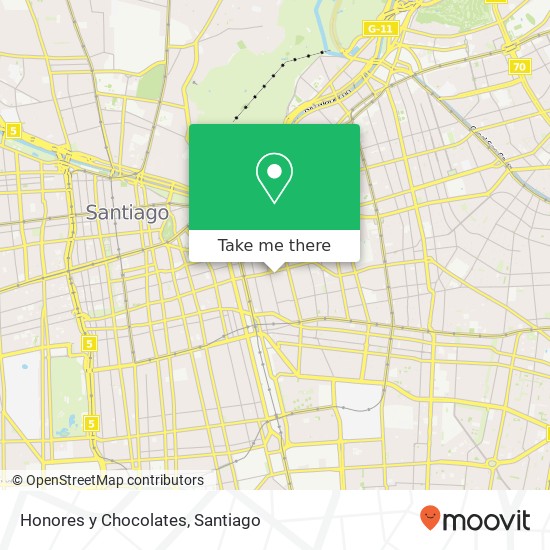 Mapa de Honores y Chocolates, Avenida Italia 1325 7500000 Providencia, Providencia, Región Metropolitana de Santiago